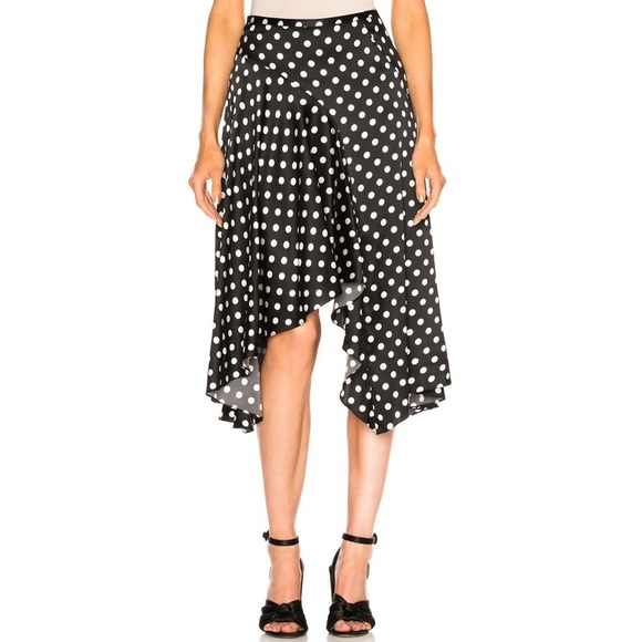 Caroline Constas Dresses & Skirts - Caroline Constas silk black polka dot ruffles Flounce Skirt EUC
